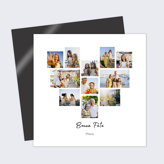 Carte fête des grands-mères Pêle-Mêle Coeur