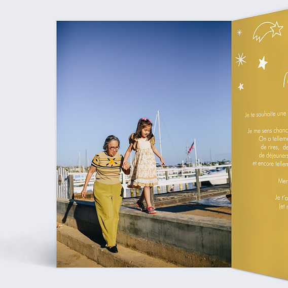 Carte fête des grands-mères Jusqu'aux étoiles Intérieur Gauche
