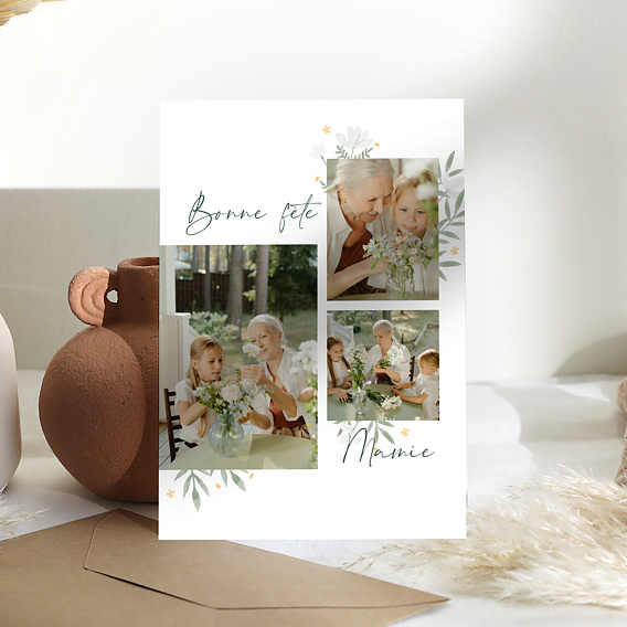 Carte fête des grands-mères Fleurs Festives Après 1