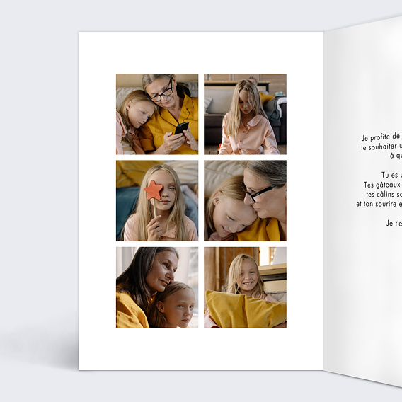 Carte fête des grands-mères Douce Écriture Intérieur Gauche