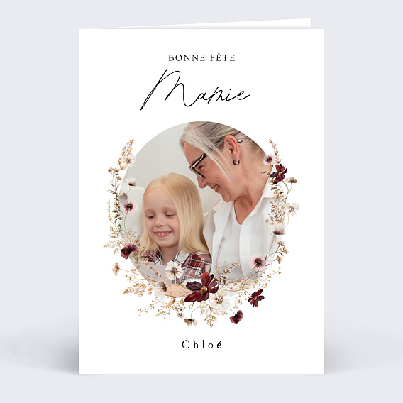 Carte fête des grands-mères Élégance Florale Recto