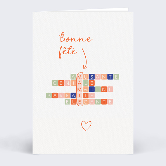 Carte fête des grands-mères Jeu de Mots Recto