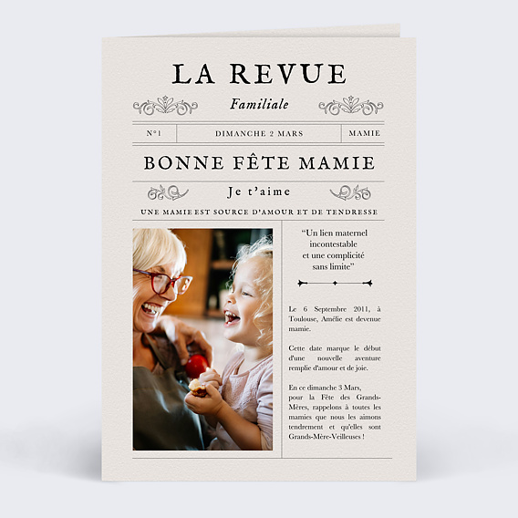Carte fête des grands-mères La revue Familiale
