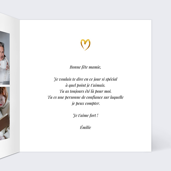 Carte fête des grands-mères Lettres d’Ocres Intérieur Droit