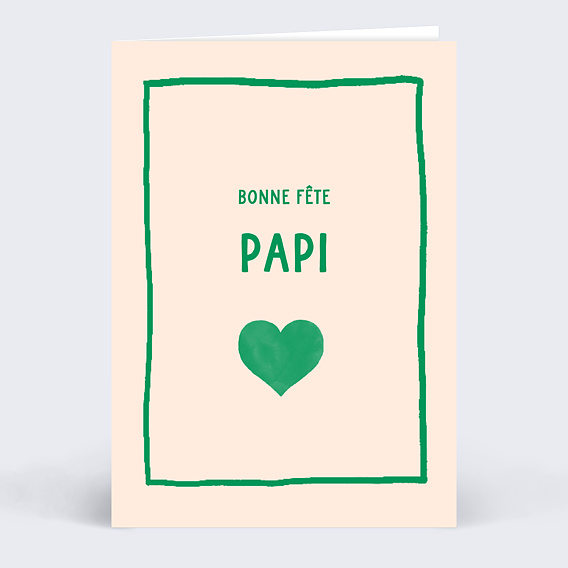Carte Fête des Grands-Pères Coeur Simple Papi