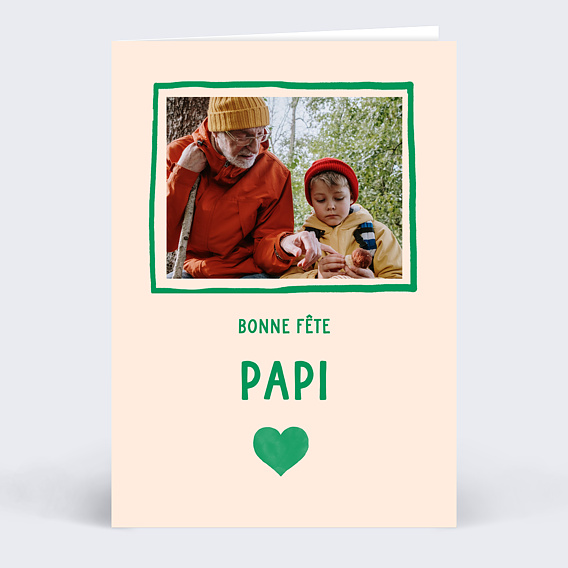 Carte Fête des Grands-Pères Coeur Simple