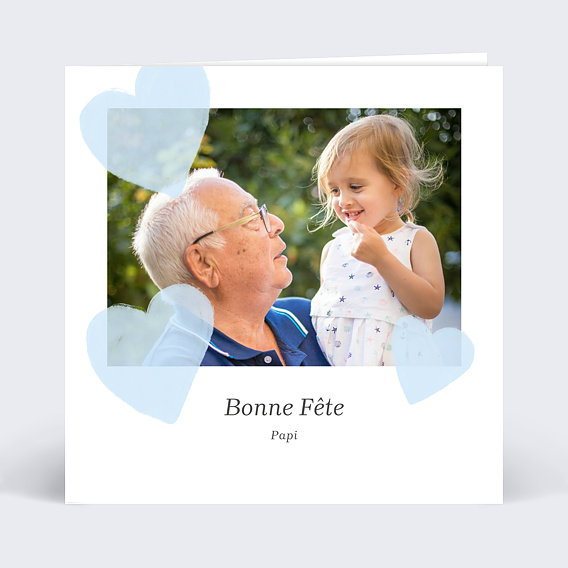 Carte Fête des Grands-Pères Cœurs Envolés
