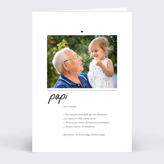 Carte Fête des Grands-Pères Définition Papi