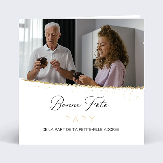Carte Fête des Grands-Pères Feuille d'or