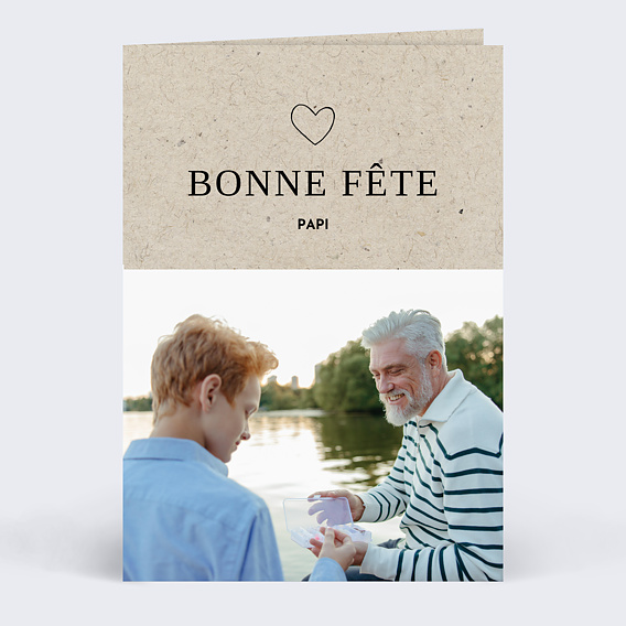 Carte Fête des Grands-Pères Fond Krafté