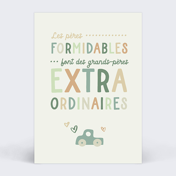 Carte Fête des Grands-Pères Grands-Pères Extraordinaires