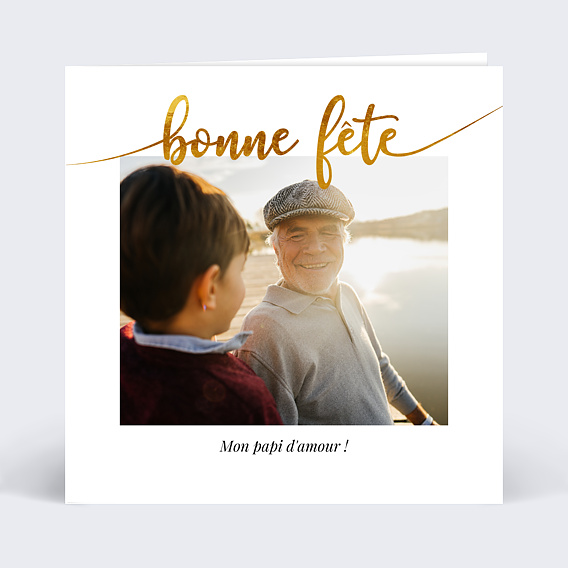 Carte Fête des Grands-Pères Ligne Ocre