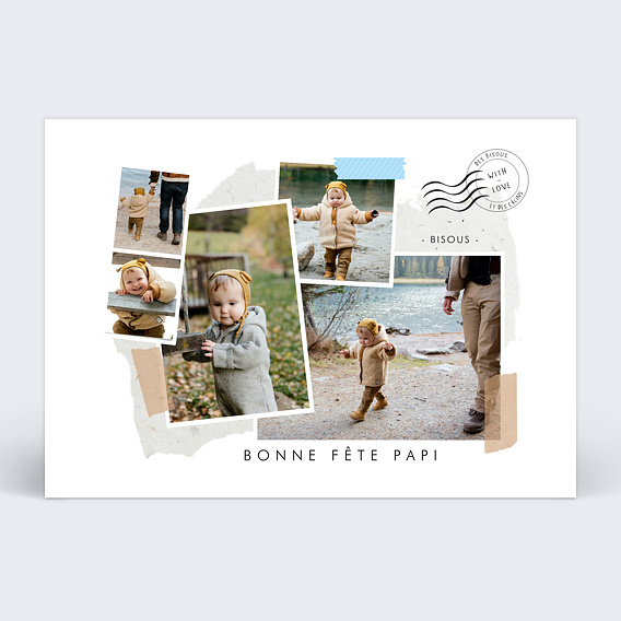 Carte Fête des Grands-Pères Photos Scotchées