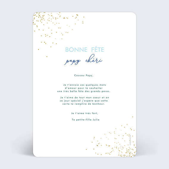 Carte Fête des Grands-Pères Festif Verso