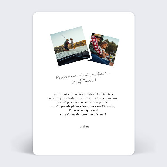 Carte Fête des Grands-Pères Typographie Minimaliste Verso