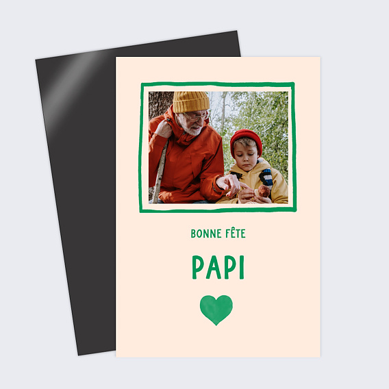 Carte fête des grands-pères Coeur Simple