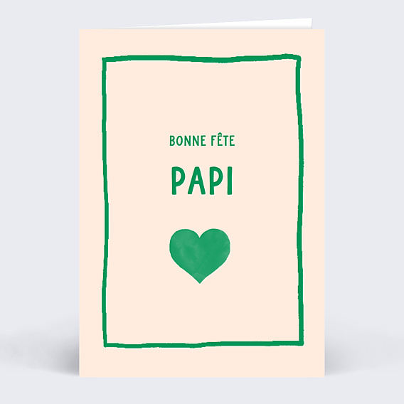 Carte fête des grands-pères Coeur Simple Papi