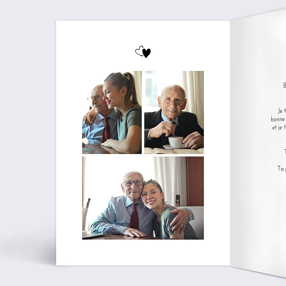 Carte fête des grands-pères Calligraphie Intérieur Gauche