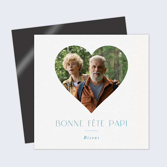 Carte fête des grands-pères Cœur Bleu