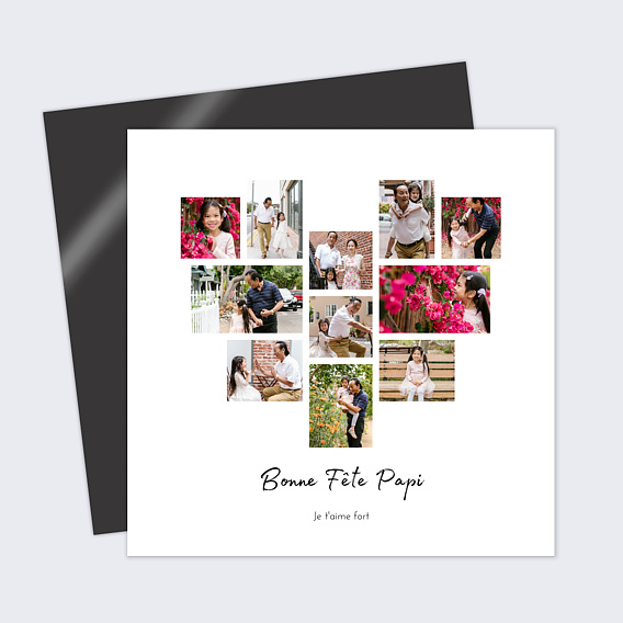 Carte fête des grands-pères Pêle-Mêle Coeur