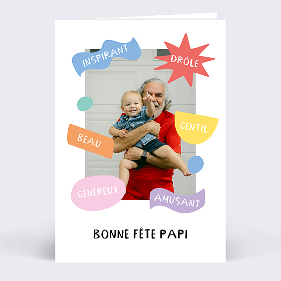 Carte fête des grands-pères Papi Fun