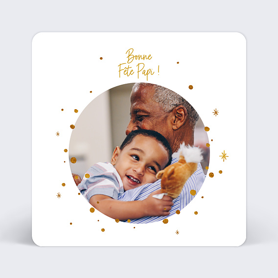 Carte Fête des Grands-Pères Golden Dots