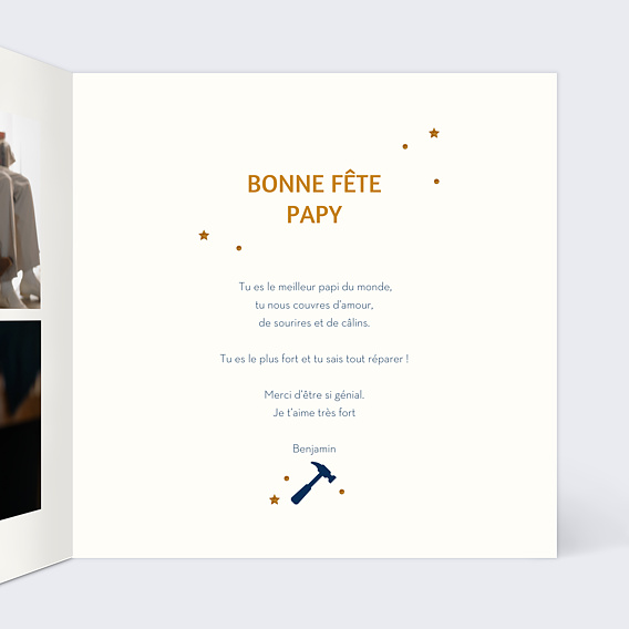 Carte Fête des Grands-Pères Bricoleur Intérieur Droit