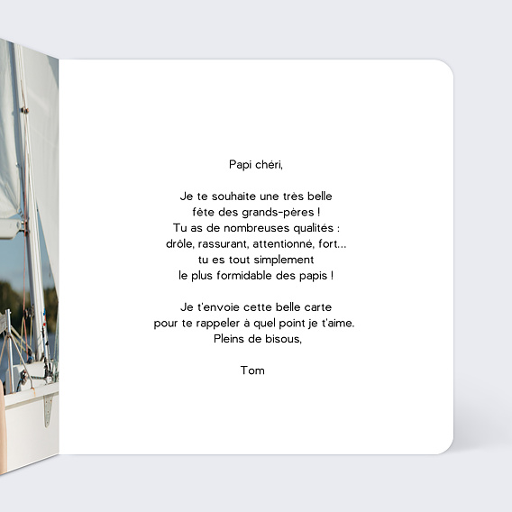 Carte Fête des Grands-Pères Douceur Intérieur Droit