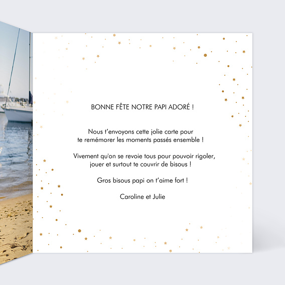 Carte Fête des Grands-Pères Pétillant Intérieur Droit