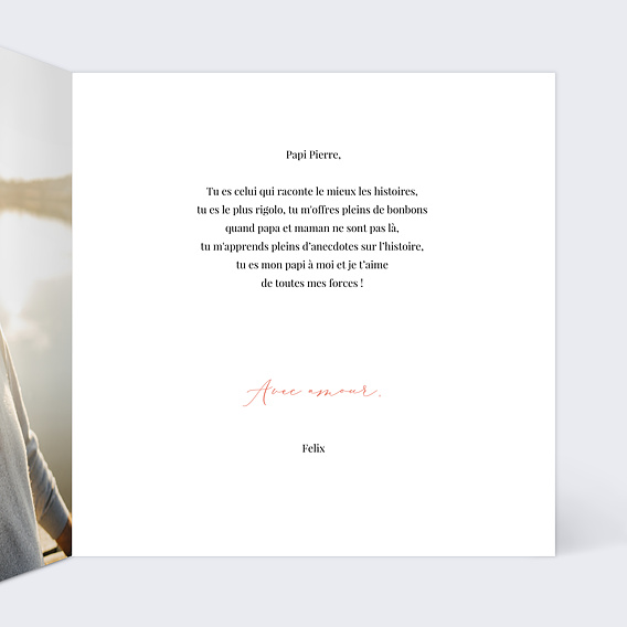 Carte Fête des Grands-Pères With Love Intérieur Droit