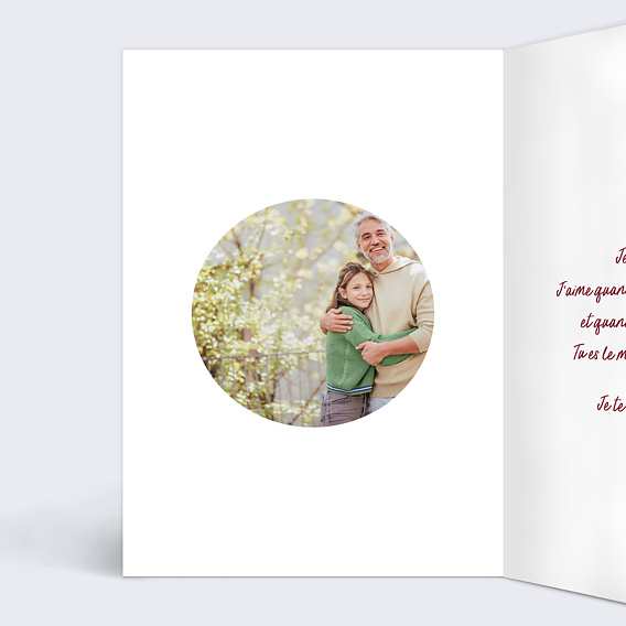 Carte fête des grands-pères Red notes Intérieur Gauche