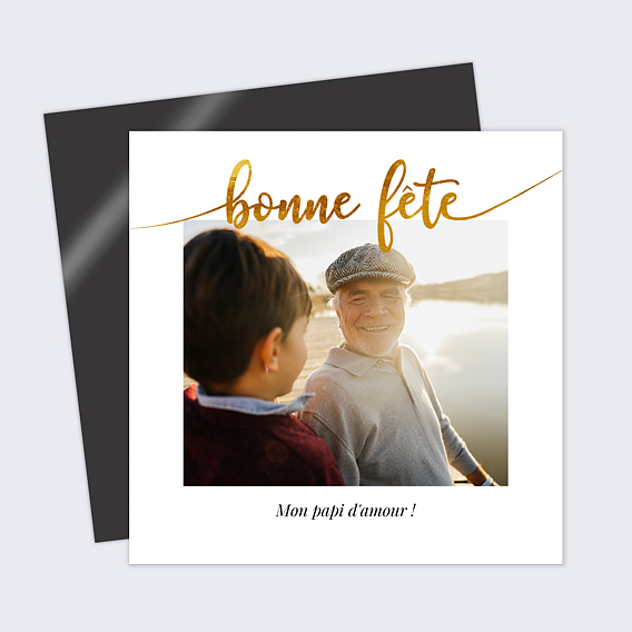 Carte fête des grands-pères Ligne Ocre