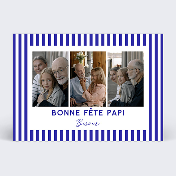 Carte fête des grands-pères Rayures