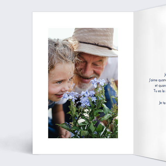 Carte fête des grands-pères Bisous bisous Intérieur Gauche