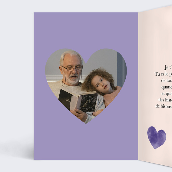 Carte Fête des Grands-Pères Éclats de Coeurs Intérieur Gauche