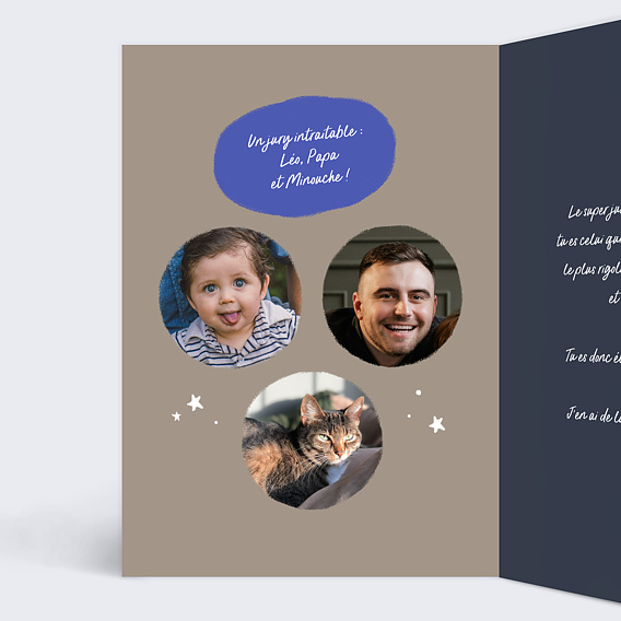 Carte Fête des Grands-Pères Le meilleur Papy Intérieur Gauche
