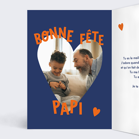 Carte Fête des Grands-Pères Papi Génial Intérieur Gauche