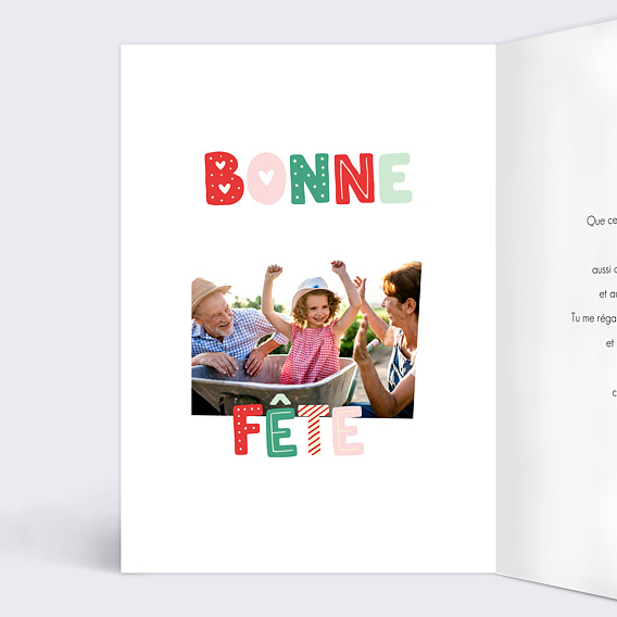 Carte fête des grands-pères Patchwork Intérieur Gauche