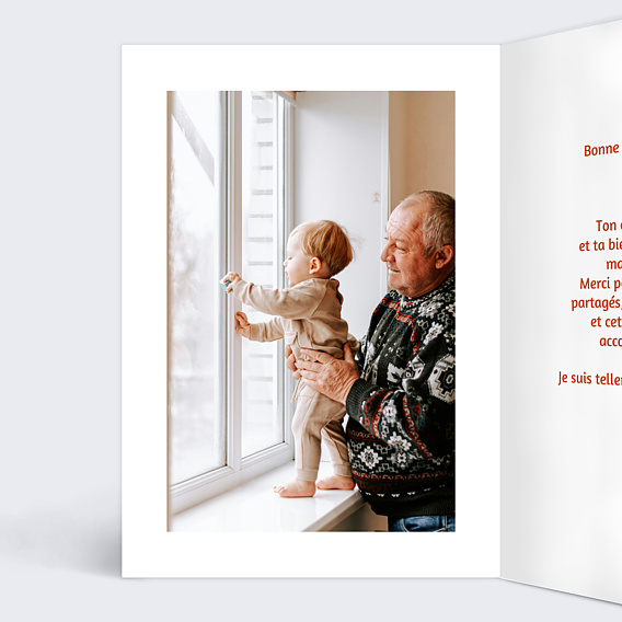 Carte fête des grands-pères Première fête Intérieur Gauche