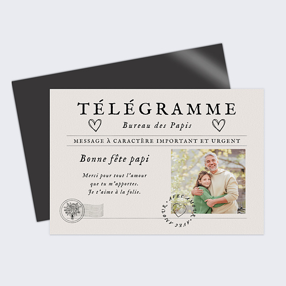Carte fête des grands-pères Télégramme