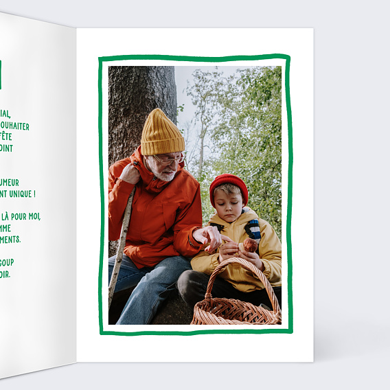 Carte fête des grands-pères Coeur Simple Intérieur Droit