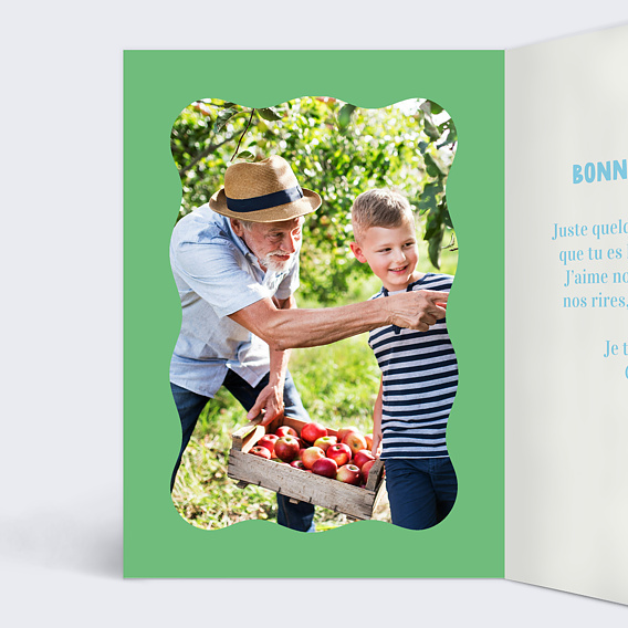 Carte fête des grands-pères Cœur iconique Intérieur Gauche