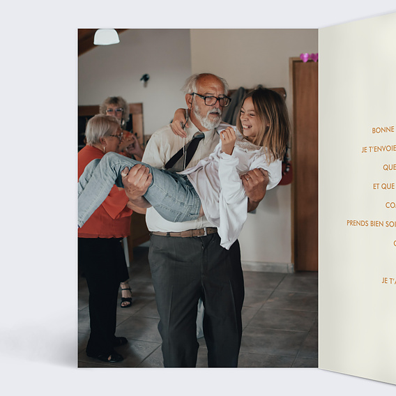 Carte fête des grands-pères Multicolore Intérieur Gauche