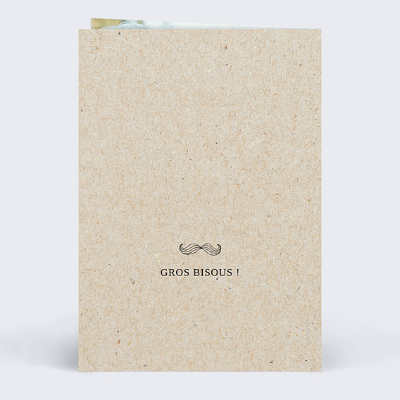 Carte Fête des Grands-Pères Papi moustache Verso