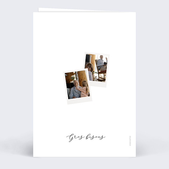 Carte Fête des Grands-Pères Pêle-Mêle Polaroid Verso