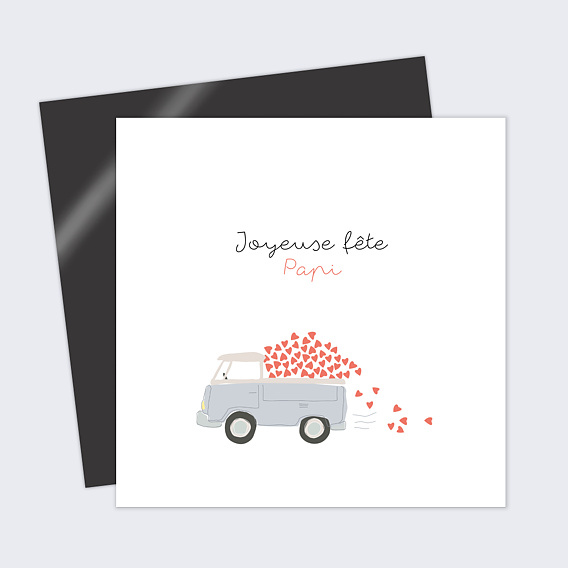 Carte fête des grands-pères Camion de Bisous