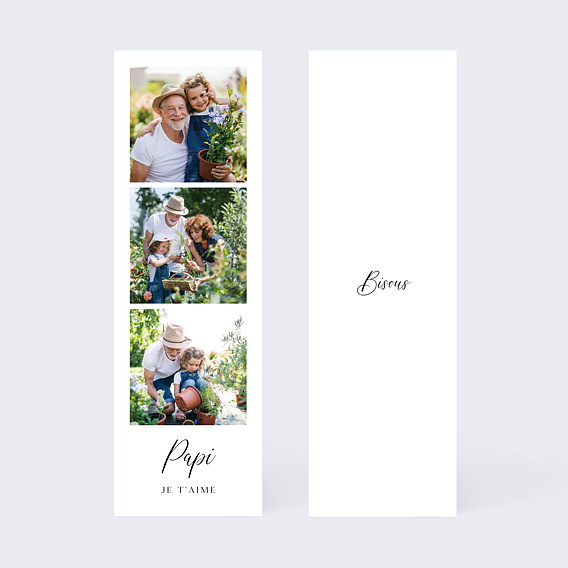 Carte fête des grands-pères Trois photos