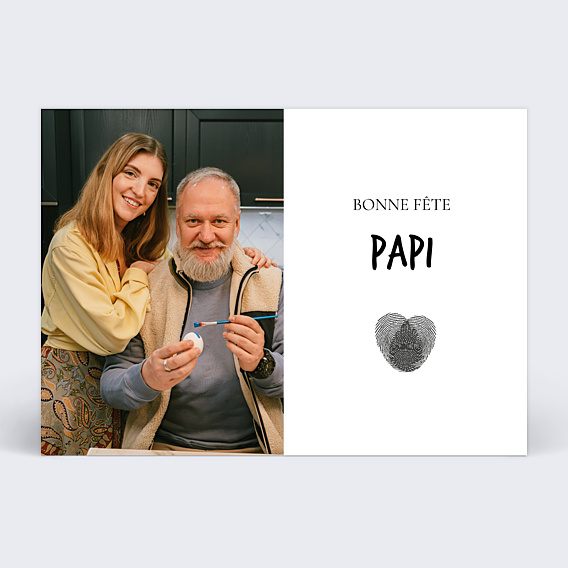 Carte fête des grands-pères Empreinte Cœur