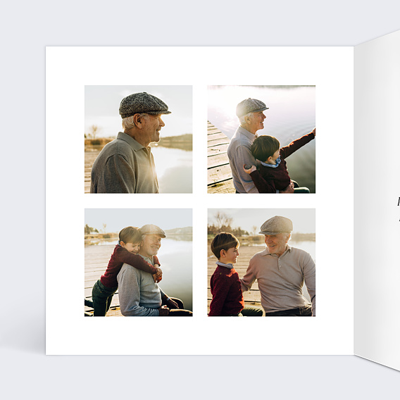 Carte fête des grands-pères Ligne Ocre Intérieur Gauche