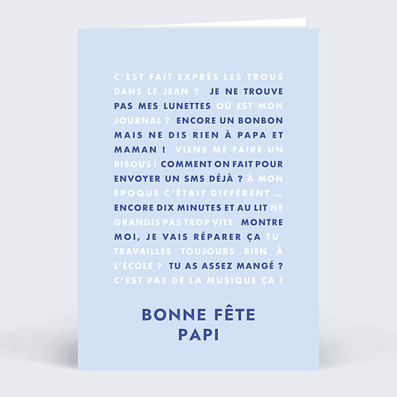 Carte fête des grands-pères Phrases Papi